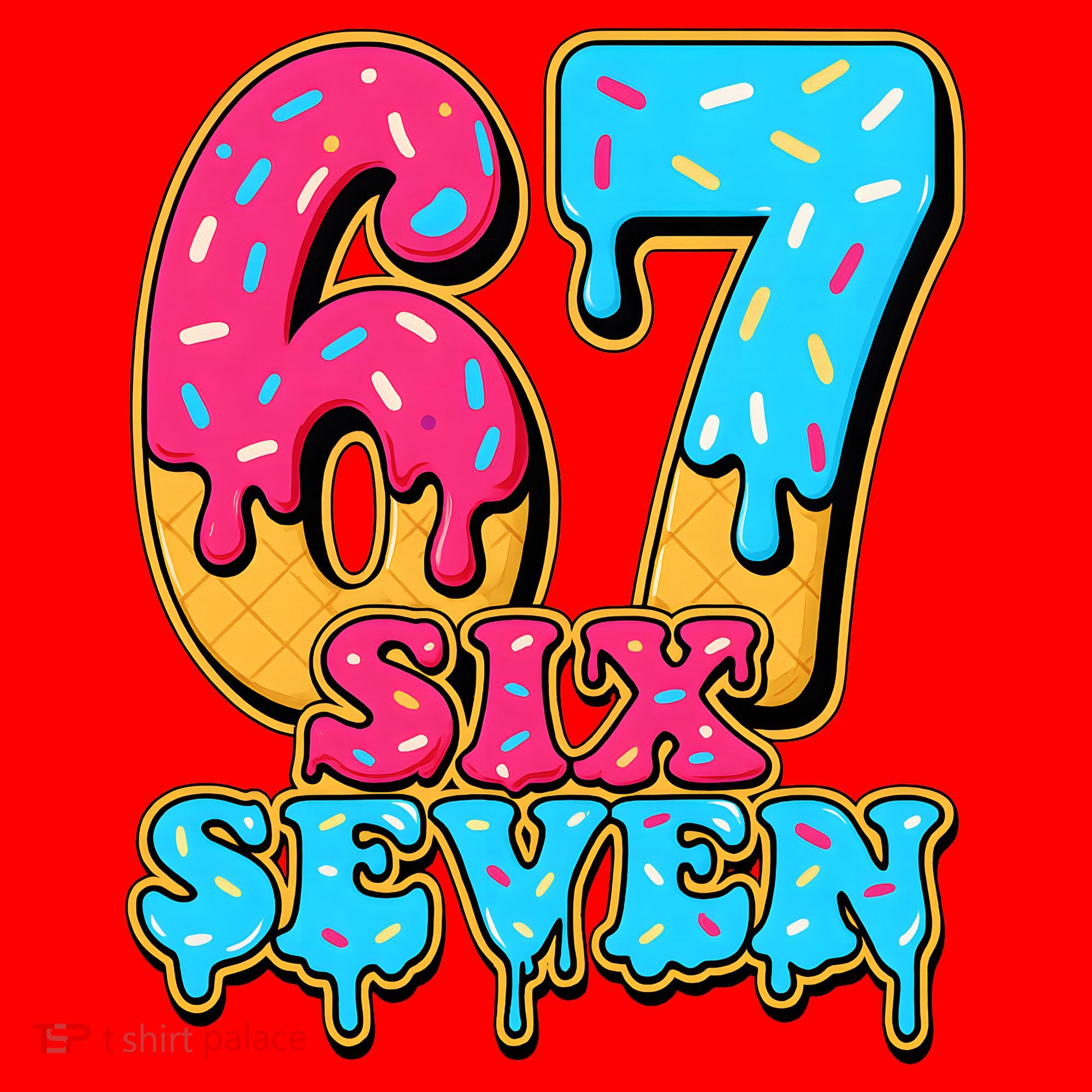6-7 Baseball Drip Number 67 Player Or 67th Birthday Meme Santa Hat