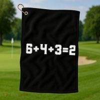 6432 Baseball Double Play Funny Baseball 6 4 3 2 Golf Towel thumb 1