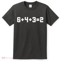 6432 Baseball Double Play Funny Baseball 6 4 3 2 T-Shirt thumb 0