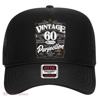 60th Birthday Est 1966 All Bark No Bite Vintage Birthday  Hat