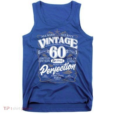 60th Birthday Est 1966 All Bark No Bite Vintage Birthday  Tank Top
