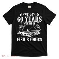 60th Birthday Fisherman  Funny Bass Fishing Gift Idea T-Shirt thumb 0