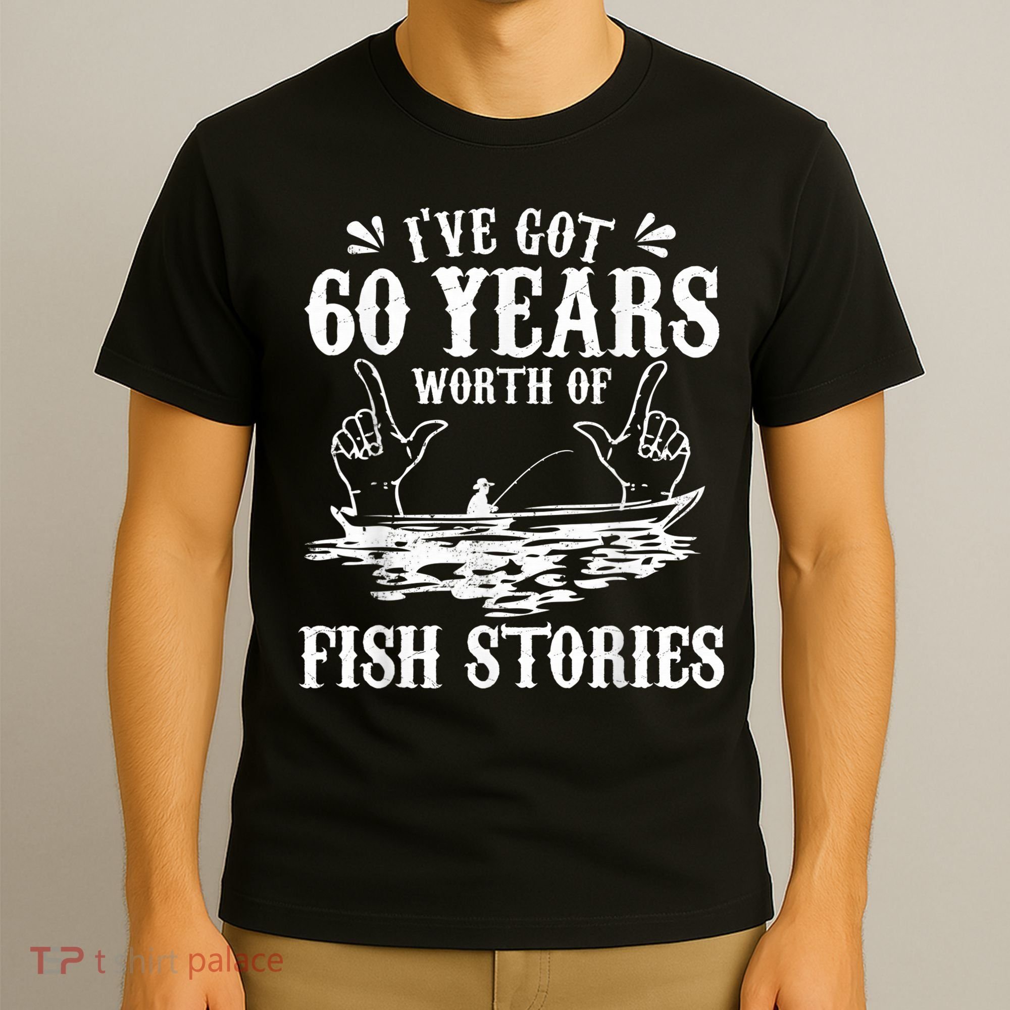 60th Birthday Fisherman  Funny Bass Fishing Gift Idea T-Shirt