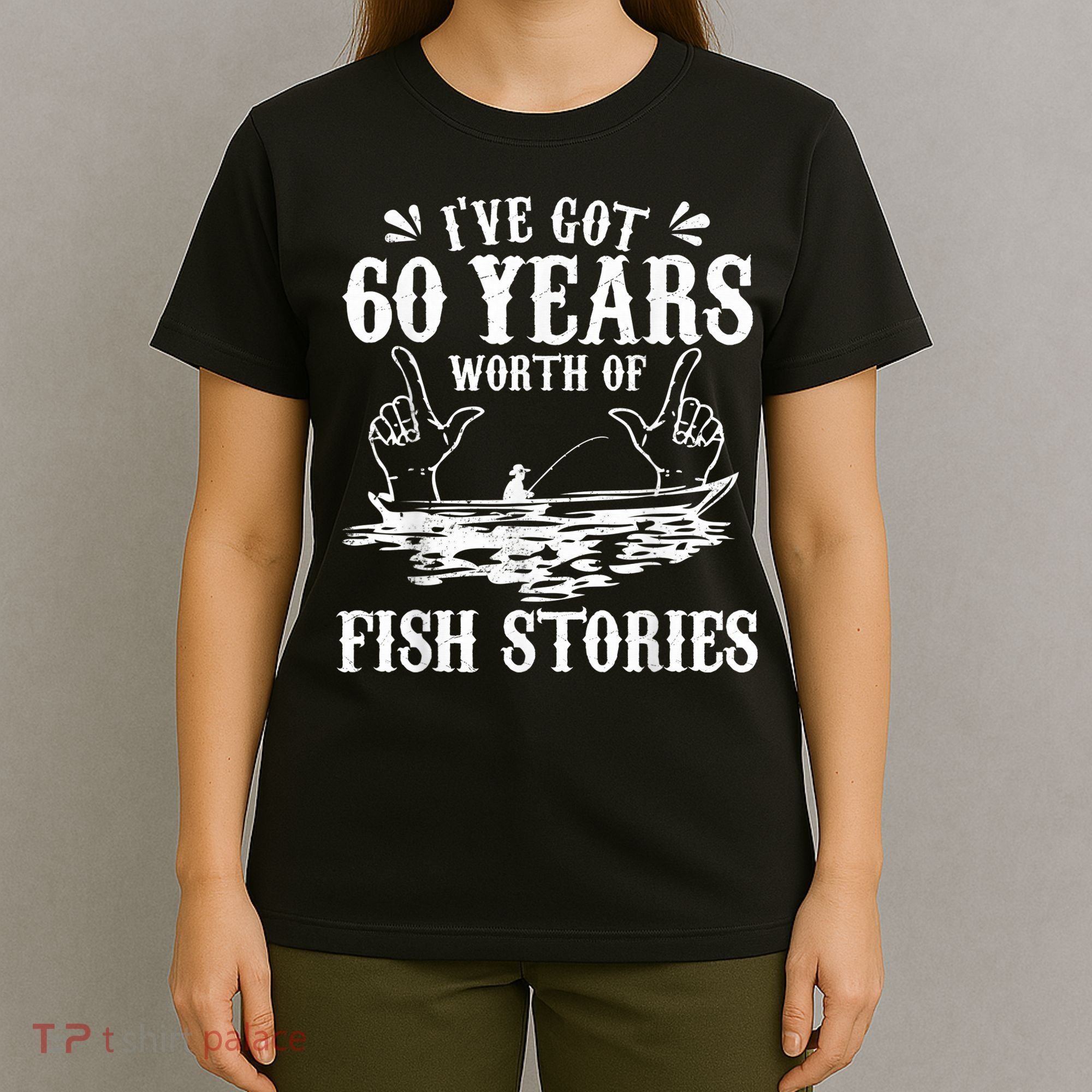 60th Birthday Fisherman  Funny Bass Fishing Gift Idea T-Shirt