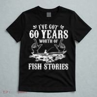60th Birthday Fisherman  Funny Bass Fishing Gift Idea T-Shirt thumb 5