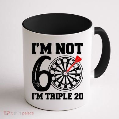 60th Birthday Funny Triple 20 Darts Coffee Mug back