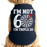 60th Birthday Funny Triple 20 Darts Doggie Tank thumb 0