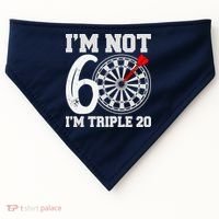 60th Birthday Funny Triple 20 Darts USA-Made Doggie Bandana thumb 0