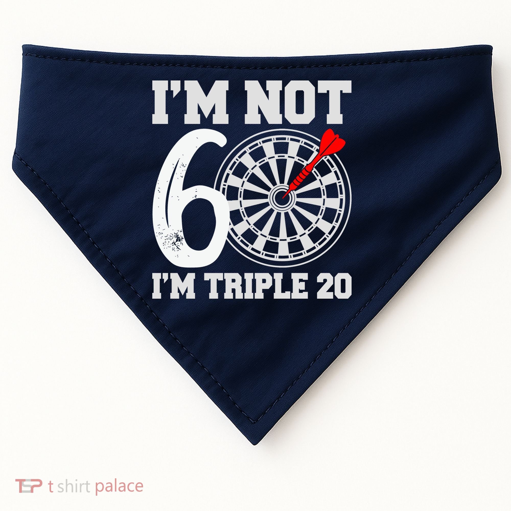 60th Birthday Funny Triple 20 Darts USA-Made Doggie Bandana