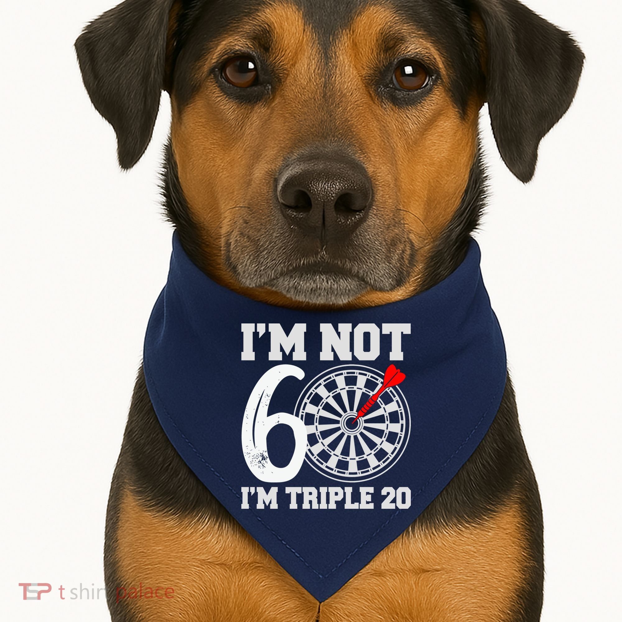 60th Birthday Funny Triple 20 Darts USA-Made Doggie Bandana