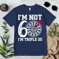 60th Birthday Funny Triple 20 Darts Premium T-Shirt thumb 2