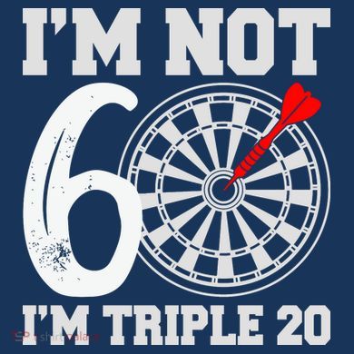 60th Birthday Funny Triple 20 Darts Premium T-Shirt