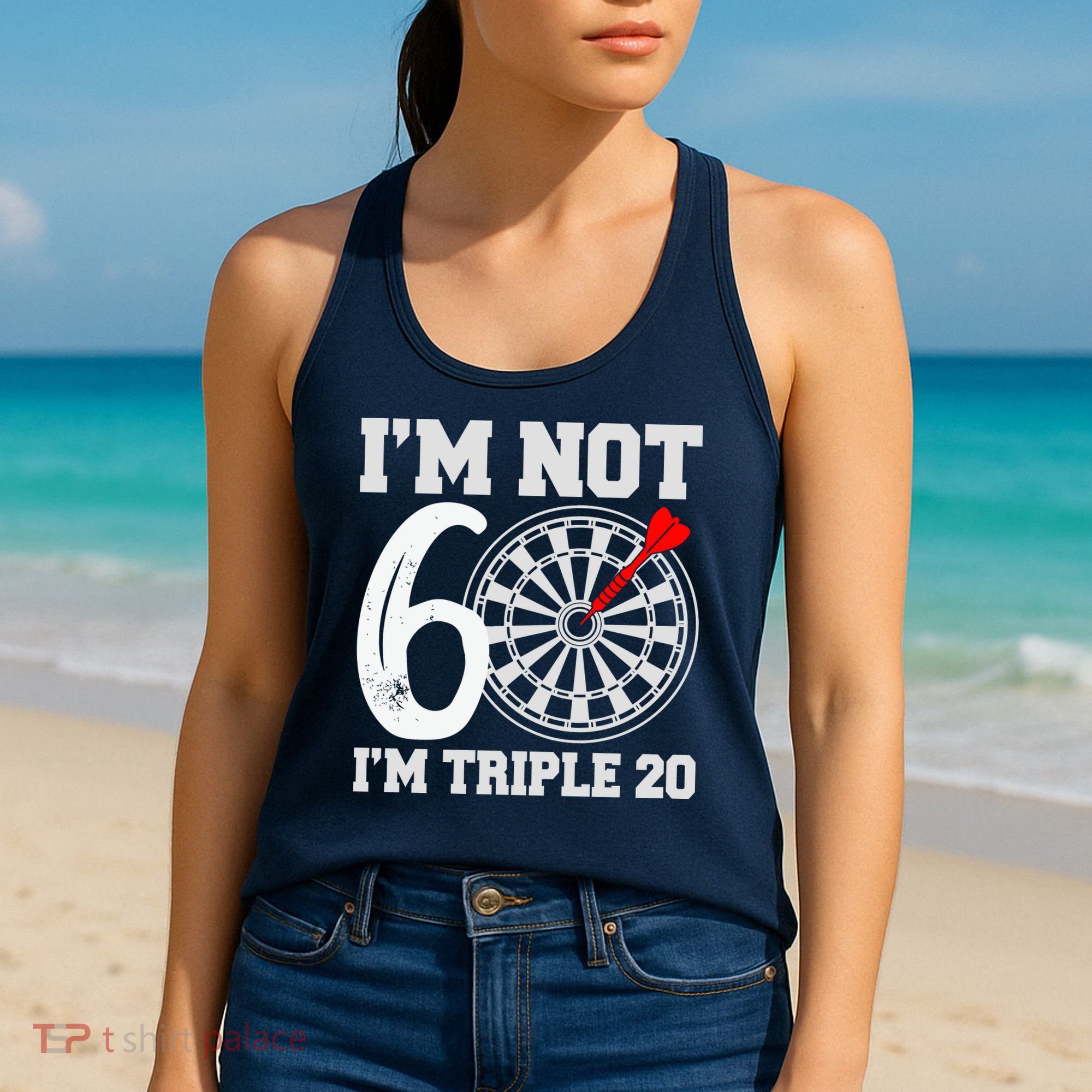 60th Birthday Funny Triple 20 Darts Women's Tank Top