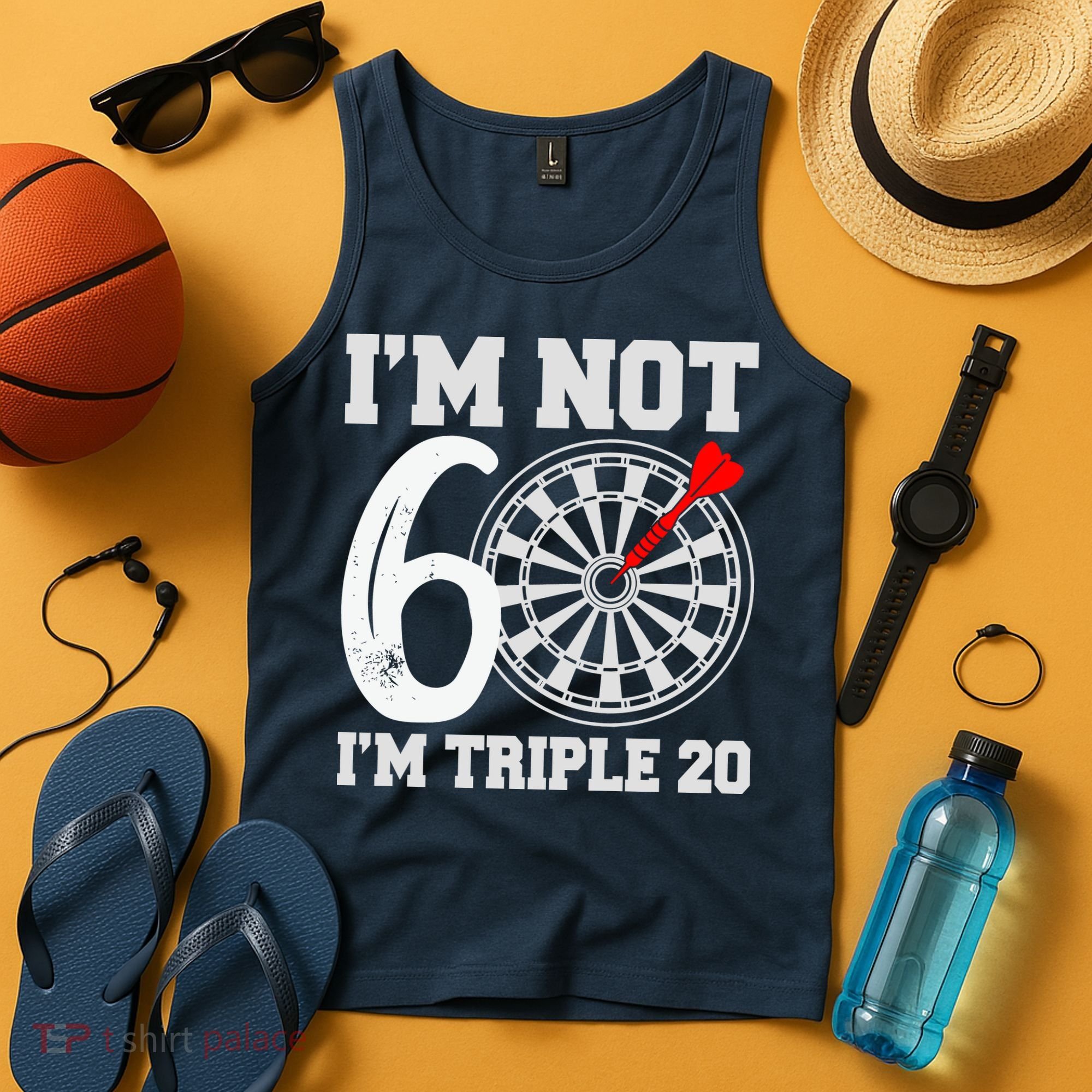 60th Birthday Funny Triple 20 Darts Tank Top