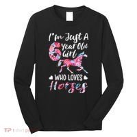 6th birthday for horse lover Just A 6 years old Long Sleeve Shirt thumb 0