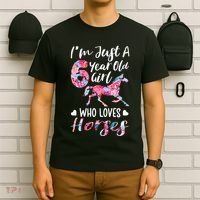 6th birthday for horse lover Just A 6 years old T-Shirt thumb 6