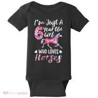 6th birthday for horse lover Just A 6 years old Baby Bodysuit thumb 0