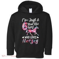 6th birthday for horse lover Just A 6 years old Toddler Hoodie thumb 0