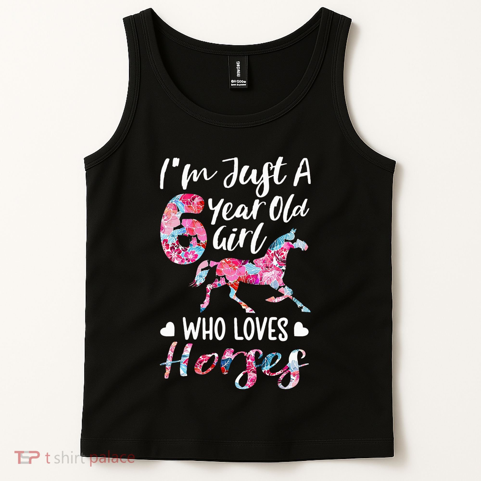 6th birthday for horse lover Just A 6 years old Tank Top