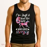 6th birthday for horse lover Just A 6 years old Tank Top thumb 3