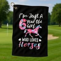 6th birthday for horse lover Just A 6 years old Golf Towel thumb 1