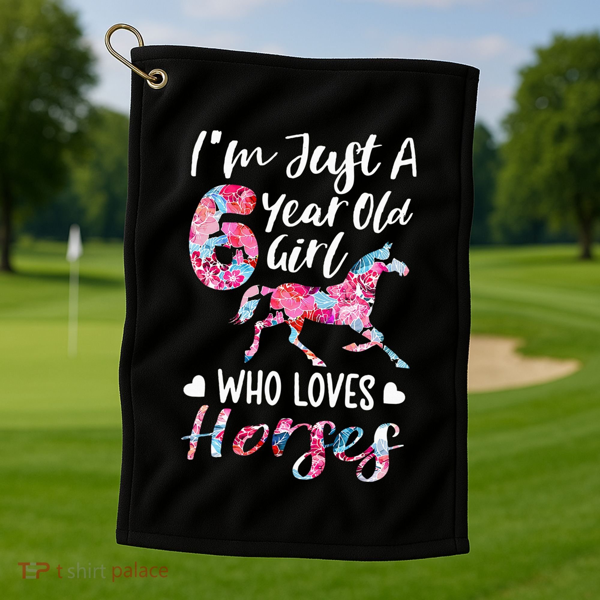 6th birthday for horse lover Just A 6 years old Golf Towel