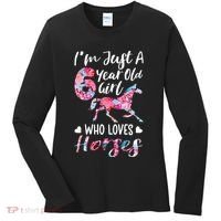 6th birthday for horse lover Just A 6 years old Women's Long Sleeve Shirt thumb 0