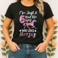 6th birthday for horse lover Just A 6 years old Women's T-Shirt thumb 2