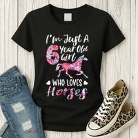 6th birthday for horse lover Just A 6 years old Women's T-Shirt thumb 3