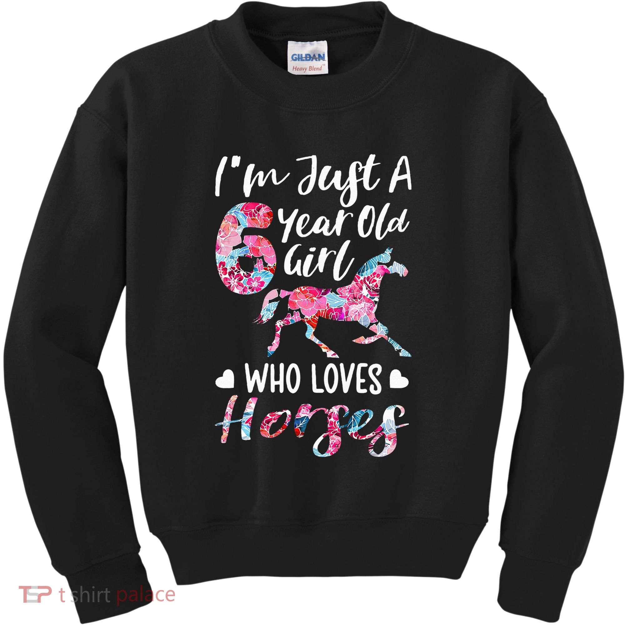 6th birthday for horse lover Just A 6 years old Kids Sweatshirt