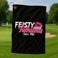 60th Birthday Feisty And Fabulous Since 1966  Golf Towel thumb 1
