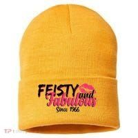 60th Birthday Feisty And Fabulous Since 1966  Sustainable Knit Beanie thumb 0