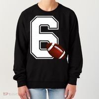 6th Birthday Football Big Number 6 Year Old Women's Sweatshirt thumb 0