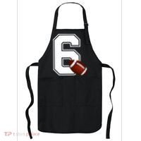 6th Birthday Football Big Number 6 Year Old Apron thumb 0