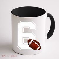 6th Birthday Football Big Number 6 Year Old Coffee Mug thumb 1