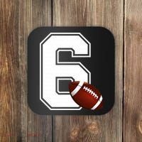 6th Birthday Football Big Number 6 Year Old Coaster thumb 0