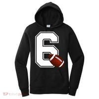 6th Birthday Football Big Number 6 Year Old Women's Hoodie thumb 0