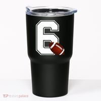 6th Birthday Football Big Number 6 Year Old Tumbler thumb 0