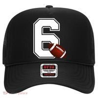 6th Birthday Football Big Number 6 Year Old Hat thumb 0
