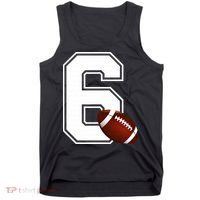 6th Birthday Football Big Number 6 Year Old Tank Top thumb 0