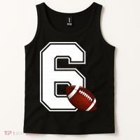 6th Birthday Football Big Number 6 Year Old Tank Top thumb 2