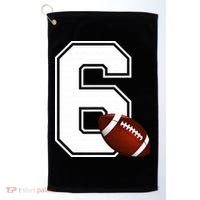6th Birthday Football Big Number 6 Year Old Golf Towel thumb 0