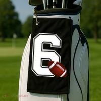 6th Birthday Football Big Number 6 Year Old Golf Towel thumb 2