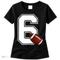6th Birthday Football Big Number 6 Year Old Women's T-Shirt thumb 0