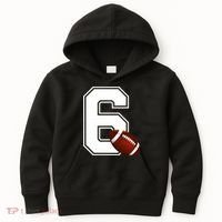 6th Birthday Football Big Number 6 Year Old Kids Hoodie thumb 0