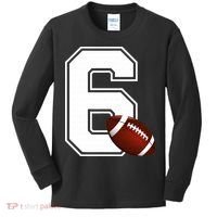 6th Birthday Football Big Number 6 Year Old Kids Long Sleeve Shirt thumb 0