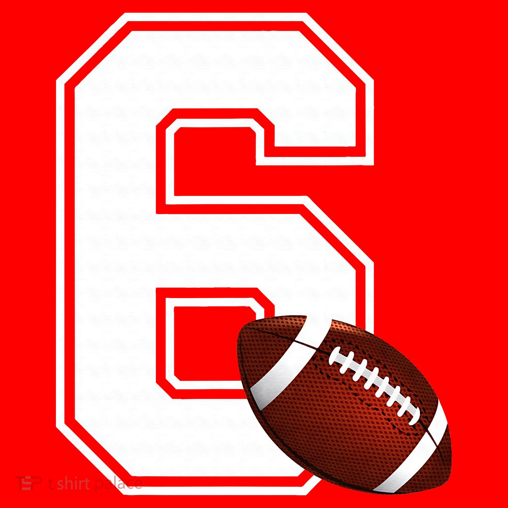 6th Birthday Football Big Number 6 Year Old Santa Hat