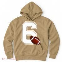 6th Birthday Football Big Number 6 Year Old Hoodie thumb 0