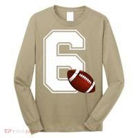 6th Birthday Football Big Number 6 Year Old Long Sleeve Shirt thumb 0