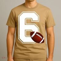 6th Birthday Football Big Number 6 Year Old T-Shirt thumb 3